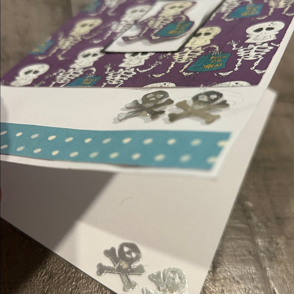 Handmade Halloween Cards Skeleton Theme 3D Accents Blank Inside Various Designs - Picture 5 of 8